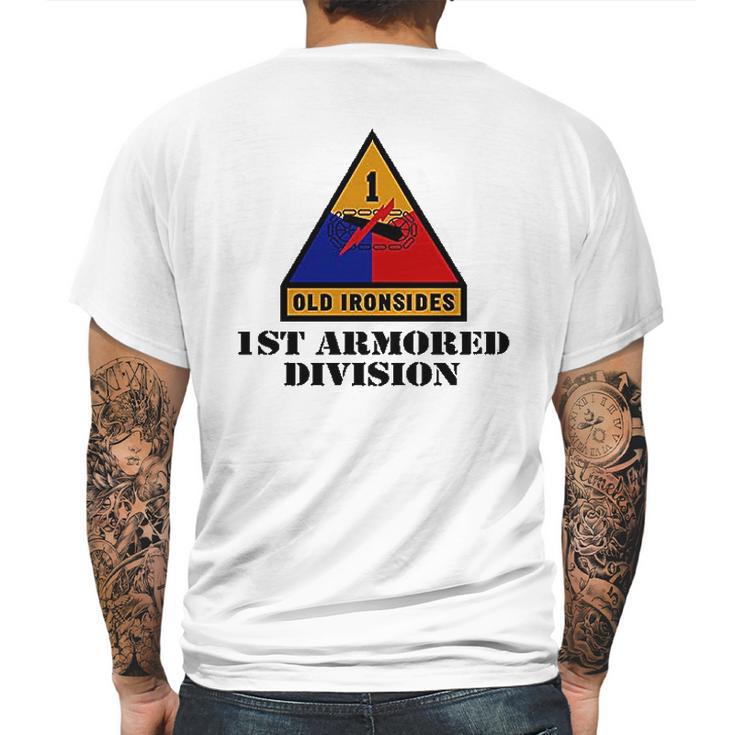 Army 1St Armored Division Full Color Veteran Mens Back Print T-shirt