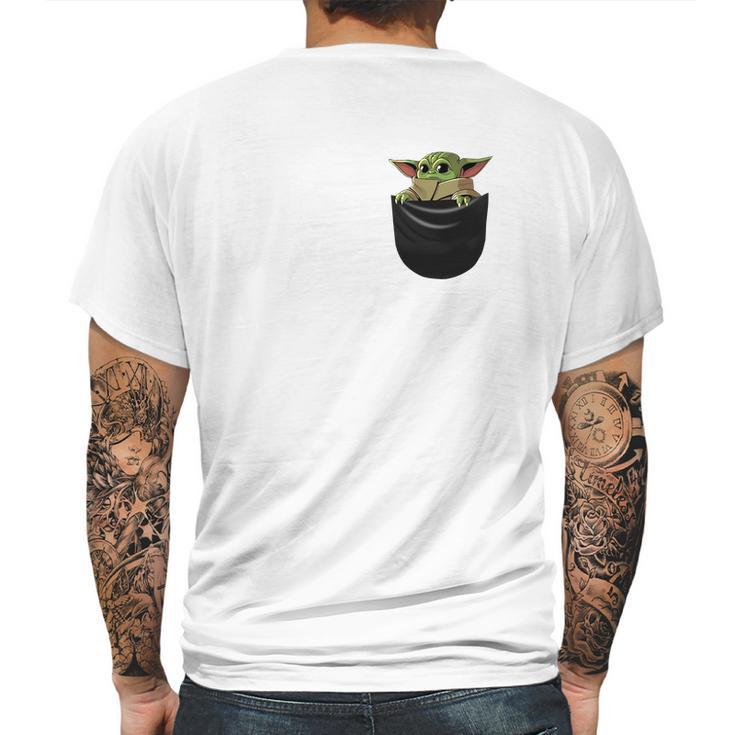 Baby Yoda In Pocket The Mandalorian Shirt Mens Back Print T-shirt