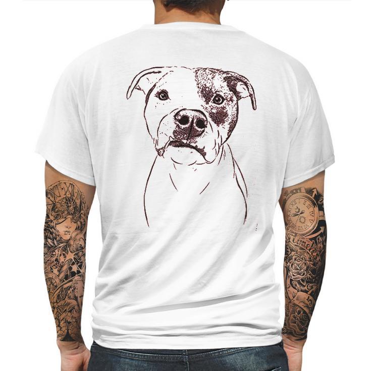 Bare Dexter The Pitbull Dog Triblend Mens Back Print T-shirt