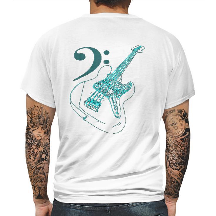 Bass With Clef Neon Bassists Bass Player Mens Back Print T-shirt