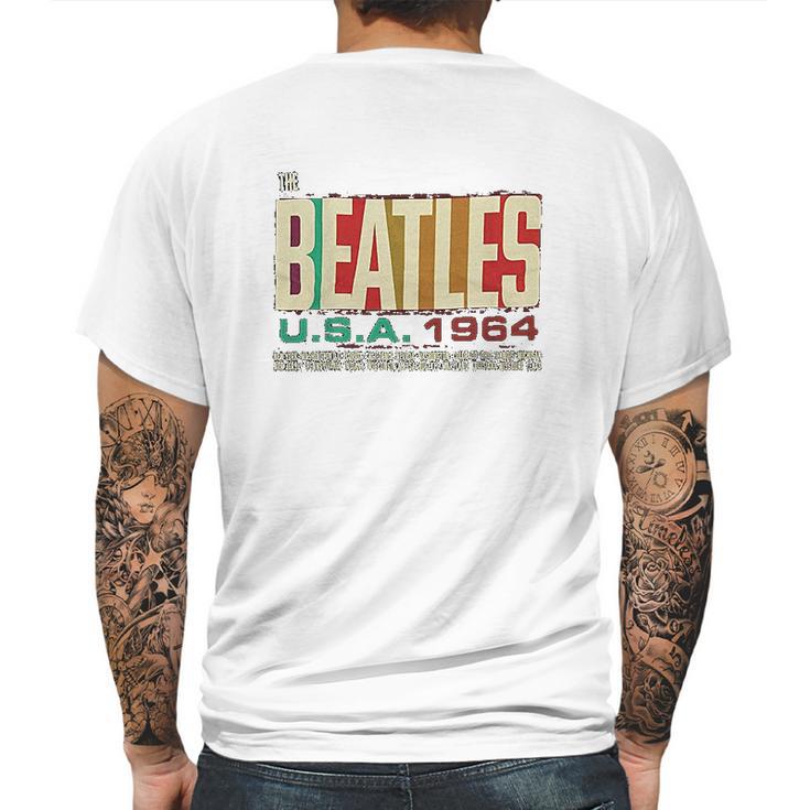 Beatles Usa 1964 Mens Back Print T-shirt