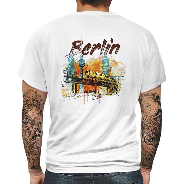 Berlin Landmarks U Bahn Subway Mens Back Print T-shirt