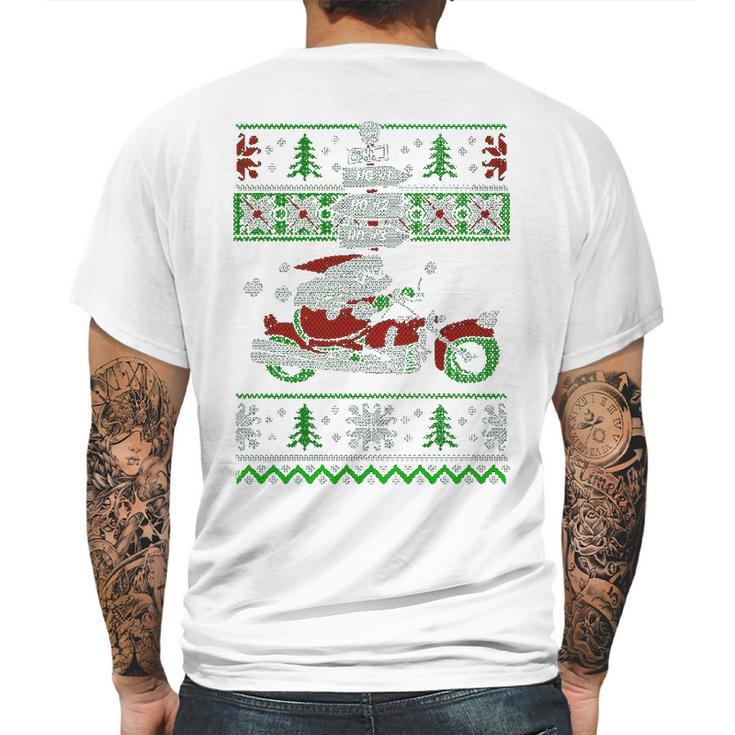 Biker Santa V2 Mens Back Print T-shirt