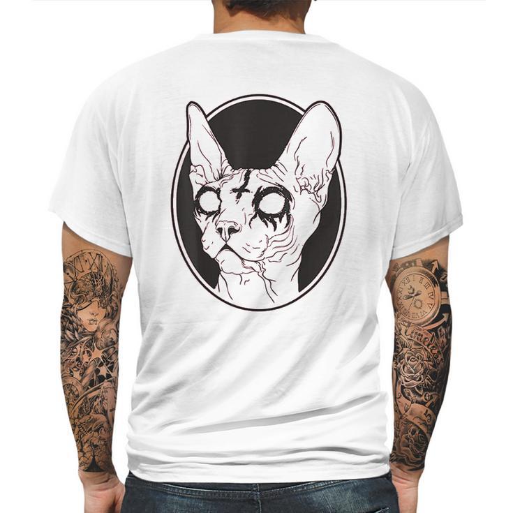 Black Metal Sphynx Cat I Pastel Goth And Death Metal Mens Back Print T-shirt