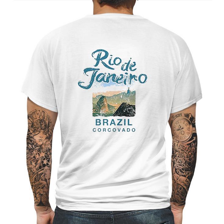 Brazil Rio De Janeiro Corcovado Brazilian Mens Back Print T-shirt