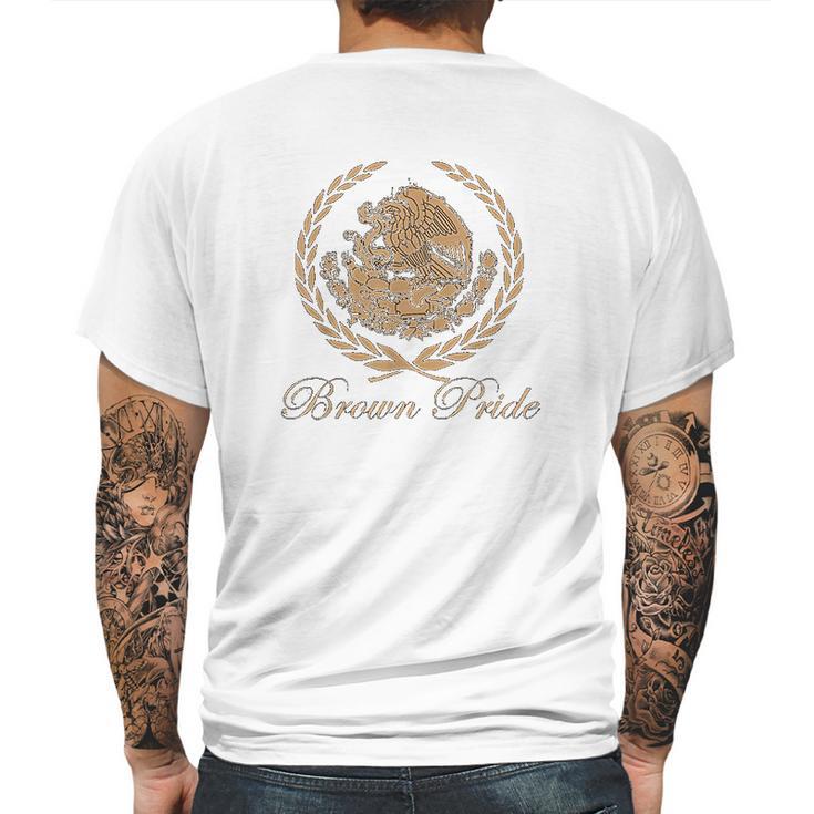 Brown Pride Mexican Heritage Flag Mens Back Print T-shirt