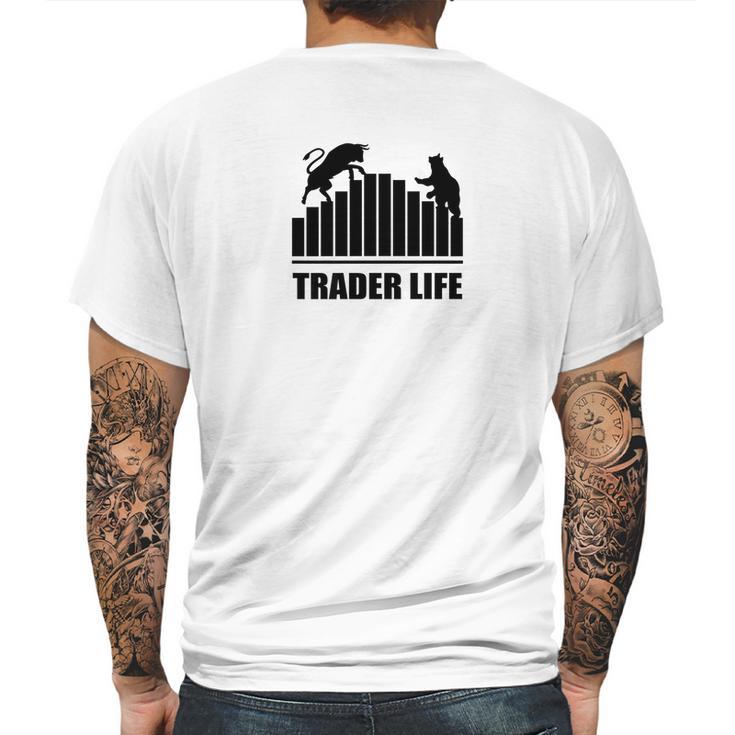 Bulls Vs Bears Day Trader Life Mens Back Print T-shirt