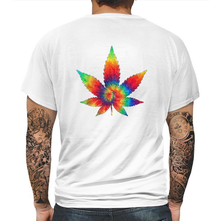 Cannabis Tie Dye Hippie Stoner Gift Mens Back Print T-shirt