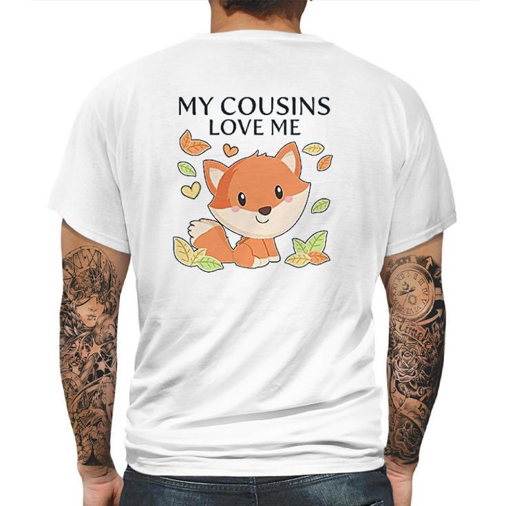 My Cousins Love Me Little Fox Baby Mens Back Print T-shirt