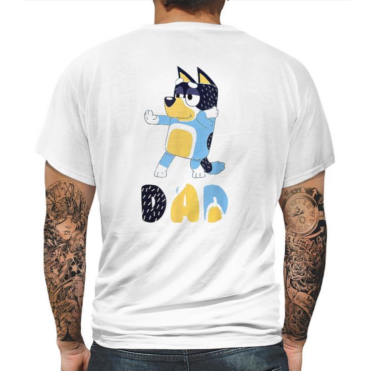 Dad Dog Cartoon Kid Anime B-Lueys Mens Back Print T-shirt