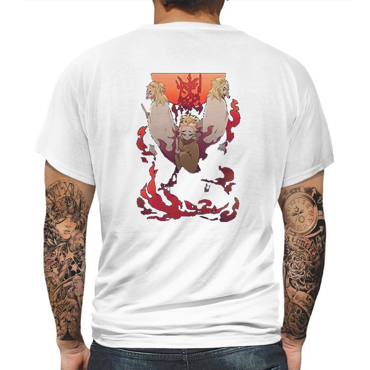 Demon Slayer Men On Fire Mens Back Print T-shirt