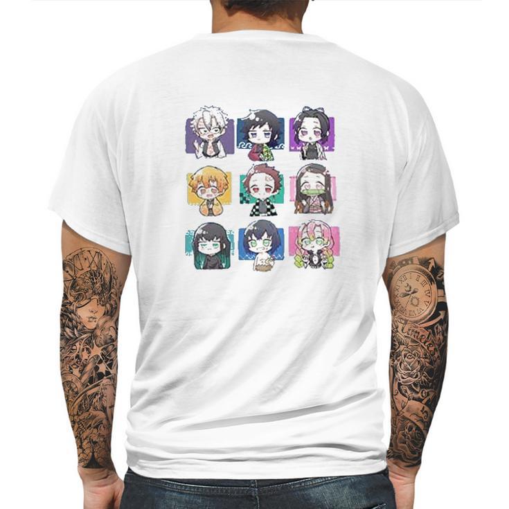 Demon Slayer Giyuu Nezuko Tanjirou Zenitsu Inosuke Rengoku Cosplay Mens Back Print T-shirt