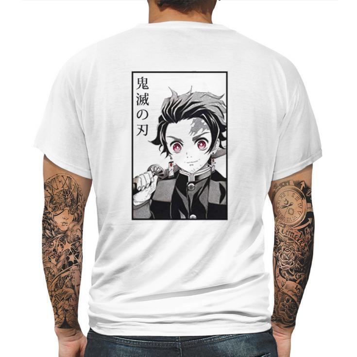 Demon Slayer Tanjiro Kamado And Nezuko Kamado Mens Back Print T-shirt