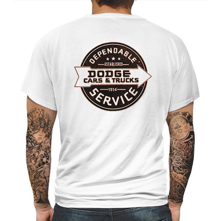 Dodge Cars  Trucks Dependable Service Mens Back Print T-shirt