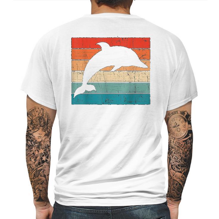 Dolphin Retro Vintage Mens Back Print T-shirt