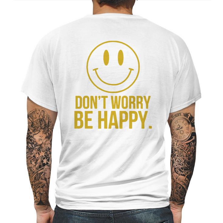 DonWorry Be Happy T-Shirt Mens Back Print T-shirt