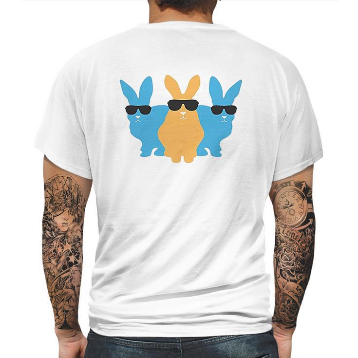 Easter  For Men Hip Trio Bunnies Funny Graphic Hipster Easter Bunny Mens Back Print T-shirt