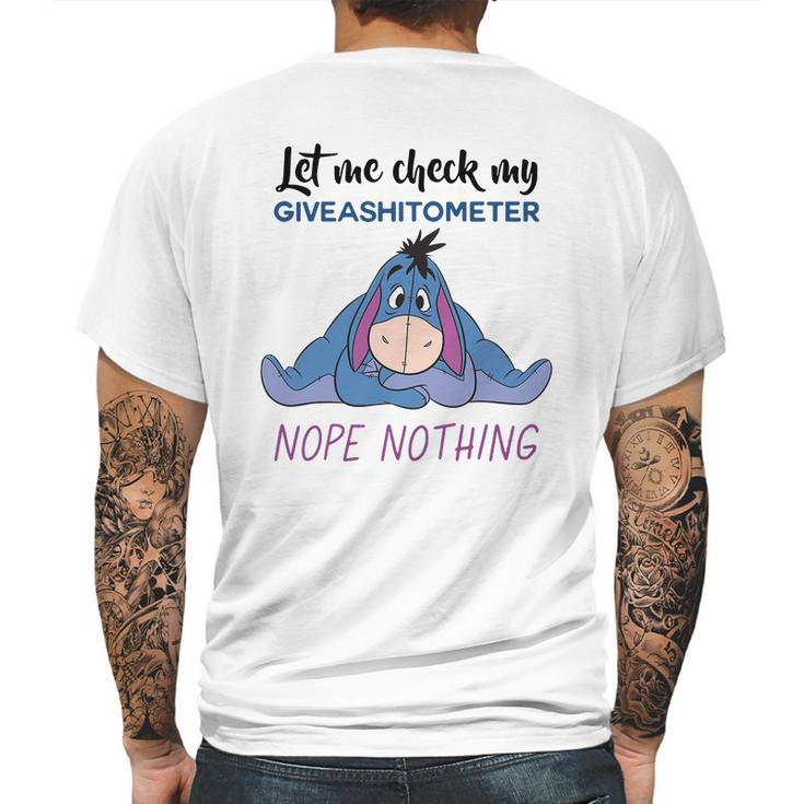 Eeyore Let Me Check My Giveashitometer Nope Nothing Mens Back Print T-shirt