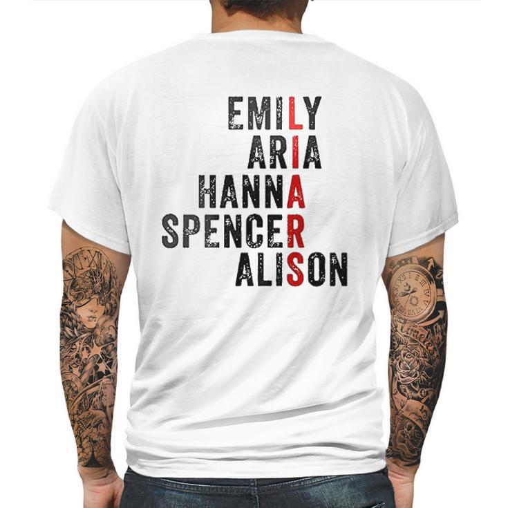 Emily Aris Hanna Spencer Alison Liars Mens Back Print T-shirt