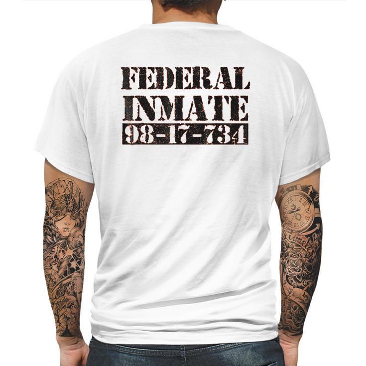 Federal Inmate Jail Prisoner Costume Mens Back Print T-shirt