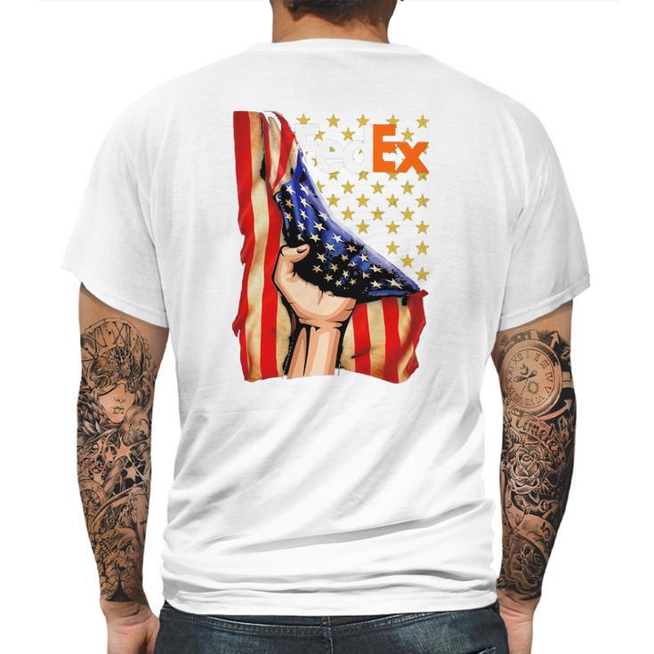 Fedex And American Flag Independence Day Mens Back Print T-shirt