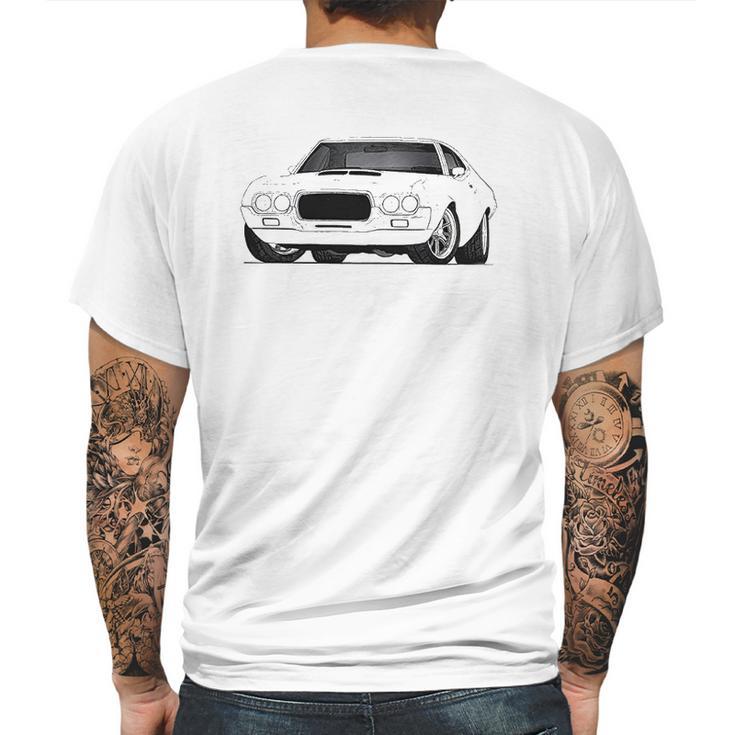 Ford Torino 1972  White Car Mens Back Print T-shirt