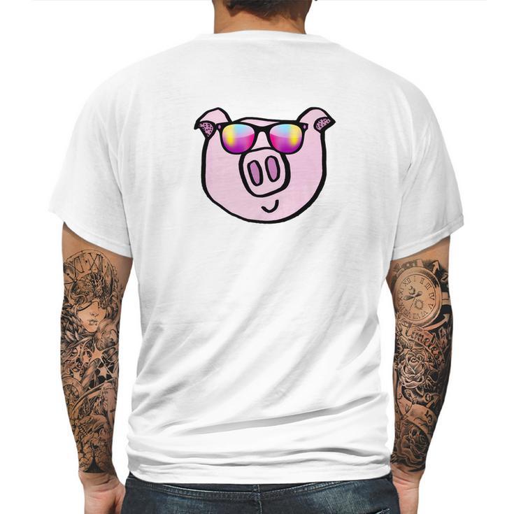 Funny Animal Piggy Face With Sunglasses For Pig Lovers Mens Back Print T-shirt