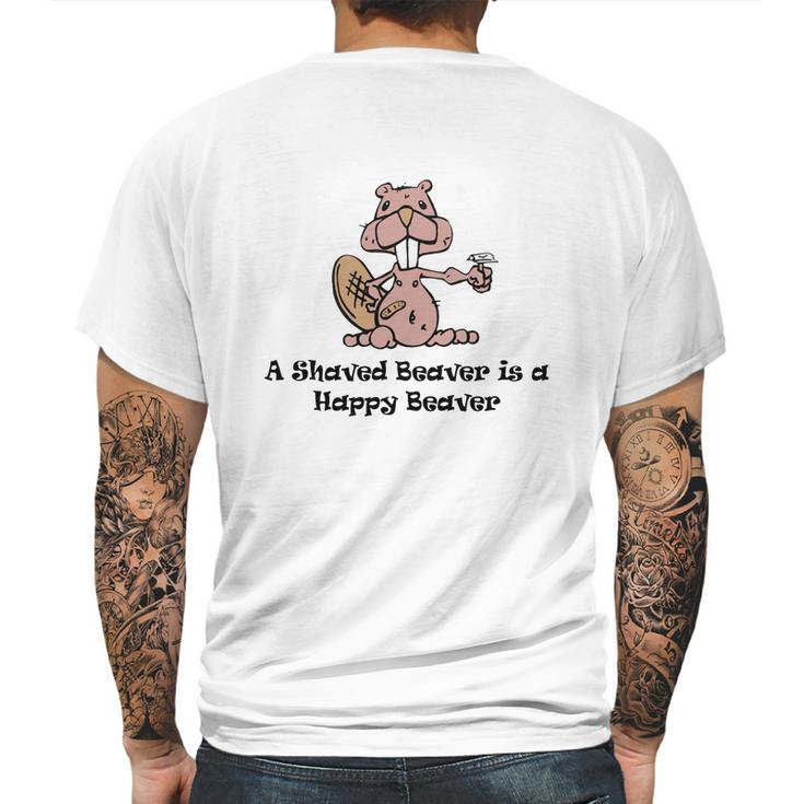 Funny Shaved Beaver Shirt 1 Mens Back Print T-shirt