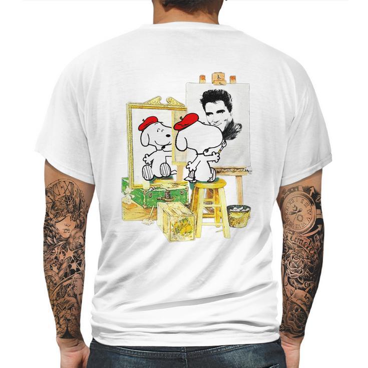 Funny Snoopys Painting The Picture - Elvis Presley Mens Back Print T-shirt