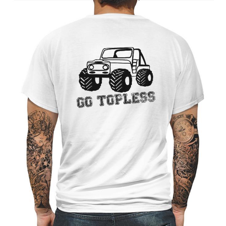 Go Topless Racerback Mens Back Print T-shirt