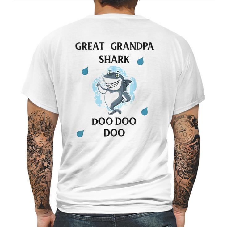 Great Grandpa Gift  Shark Doo Doo Doo Mens Back Print T-shirt