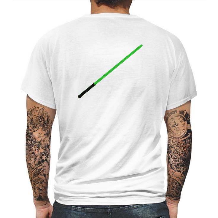 Green Light Saber T-Shirt Mens Back Print T-shirt