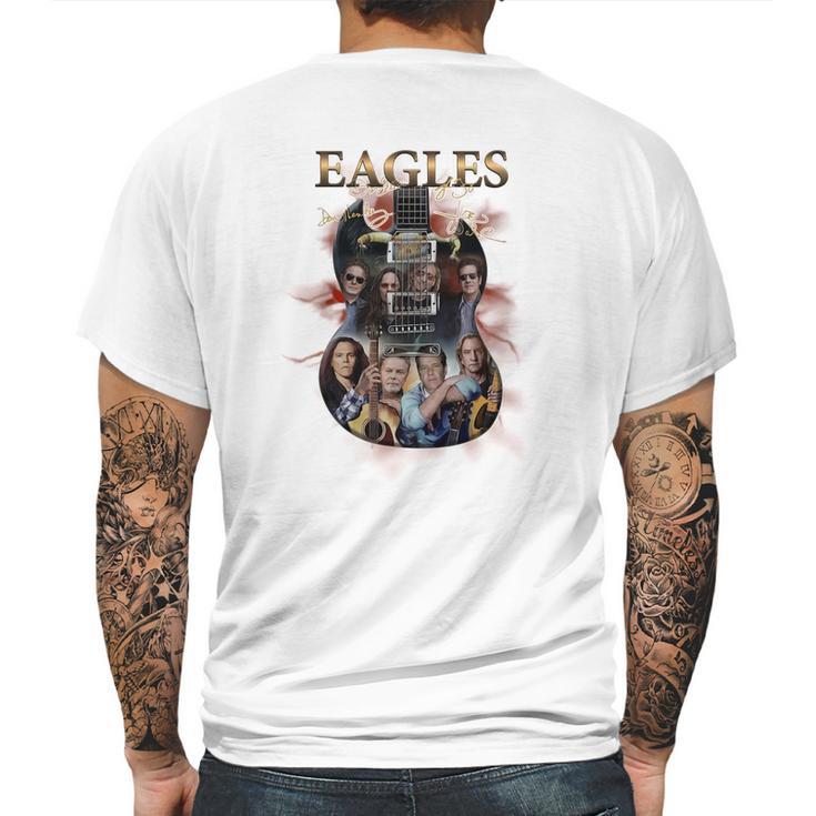 Guitar Eagles Rock Band Signatures Shirt Mens Back Print T-shirt