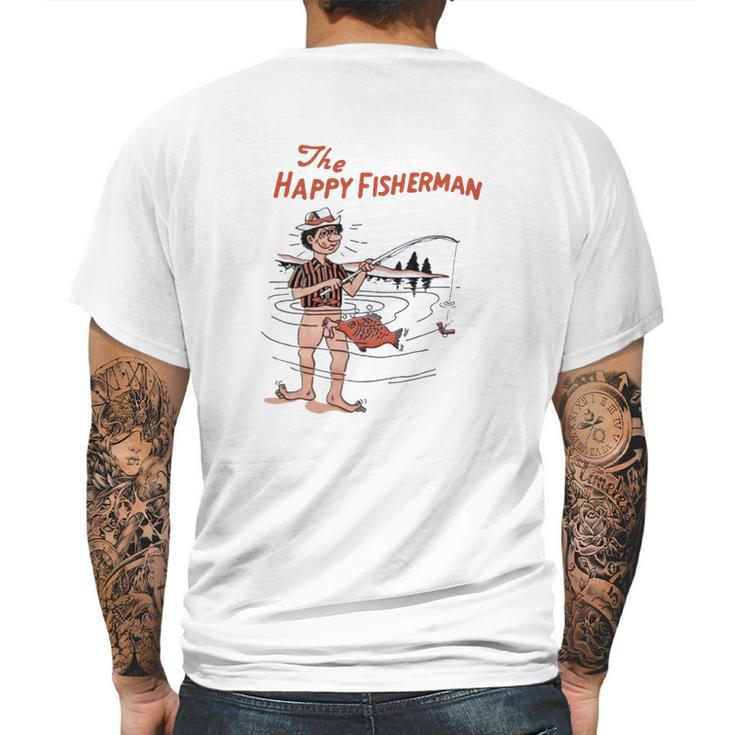 The Happy Fisherman Mens Back Print T-shirt