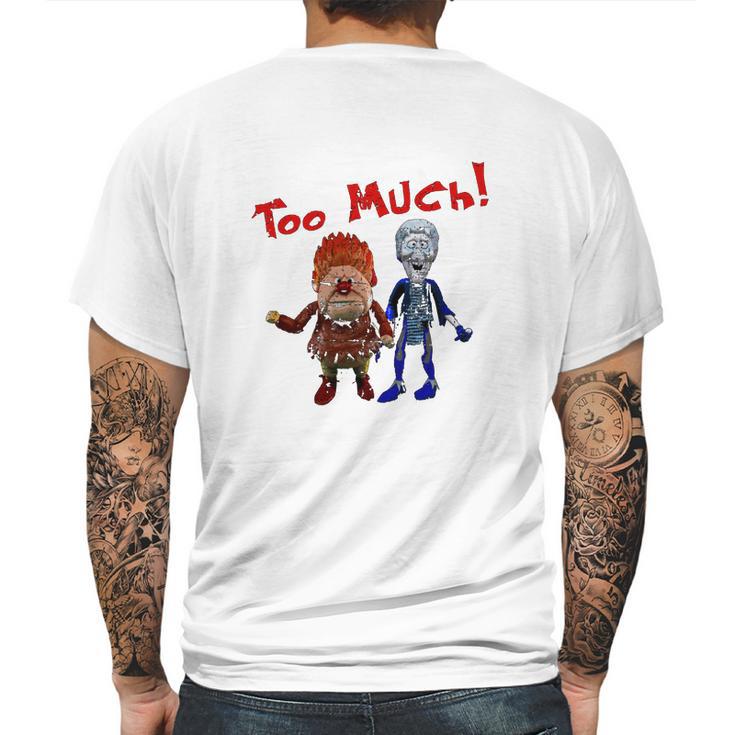 Heat Miser And Snow Miser From The Year Without A Santa Claus Mens Back Print T-shirt