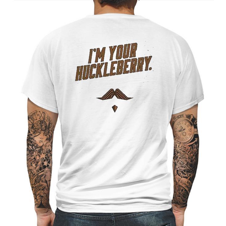 Im Your Huckleberry Western Quote Funny Vintage Gray Mens Back Print T-shirt