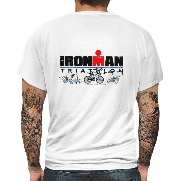 Ironman Triathlon Snoopy Mens Back Print T-shirt