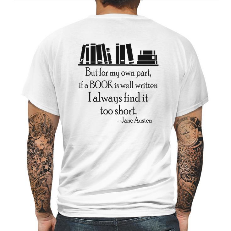 Jane Austen Book Mens Back Print T-shirt