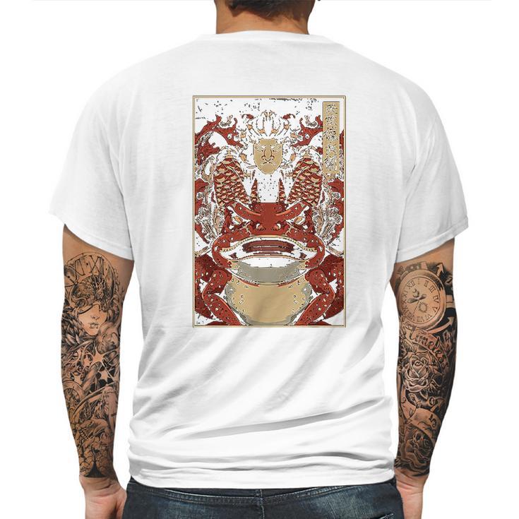 Japanese Artwork Samurai Riding Wild Toad Nippon Kanji Mens Back Print T-shirt