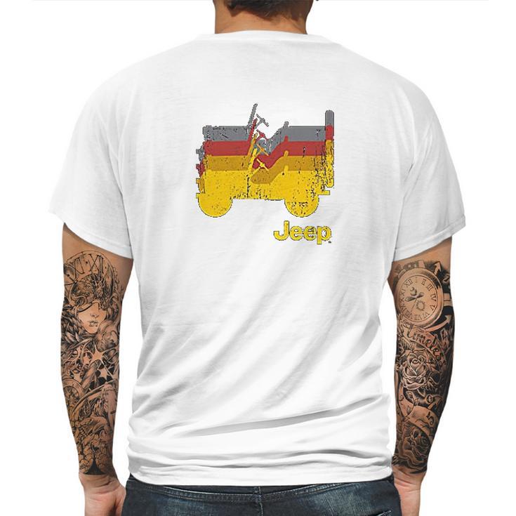 Jeep Willys Repeating Profile Mens Back Print T-shirt