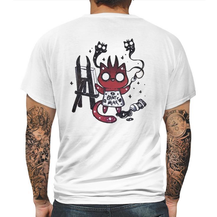 Kawaii Pastel Goth Art Devilish Cute Cat Demon Painting Mens Back Print T-shirt