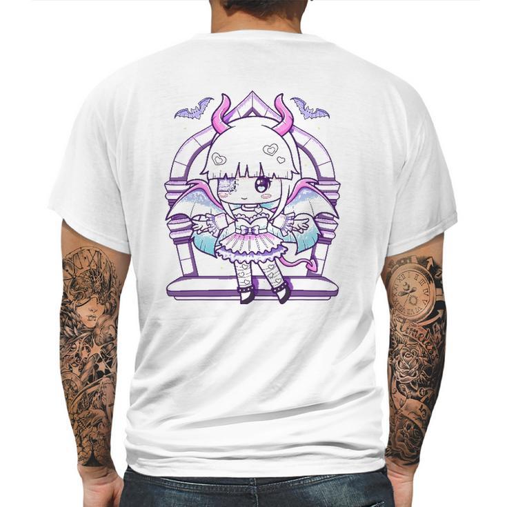 Kawaii Pastel Goth Cute Creepy Girl And Bats Mens Back Print T-shirt