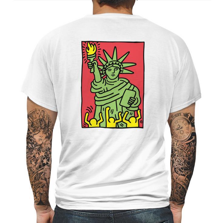 Keith Haring Funny Lady Liberty Mens Back Print T-shirt