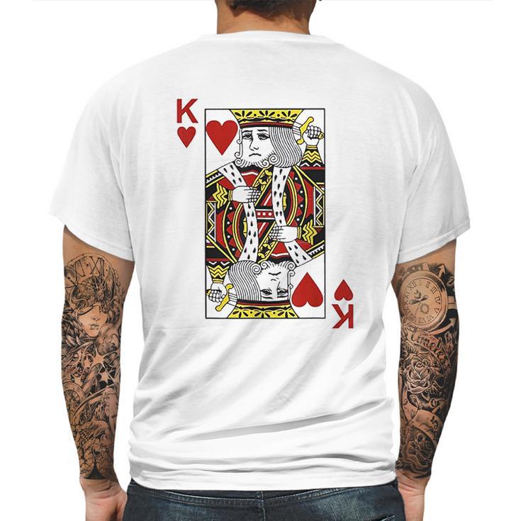 King Of Hearts Blackjack Cards Poker Mens Back Print T-shirt