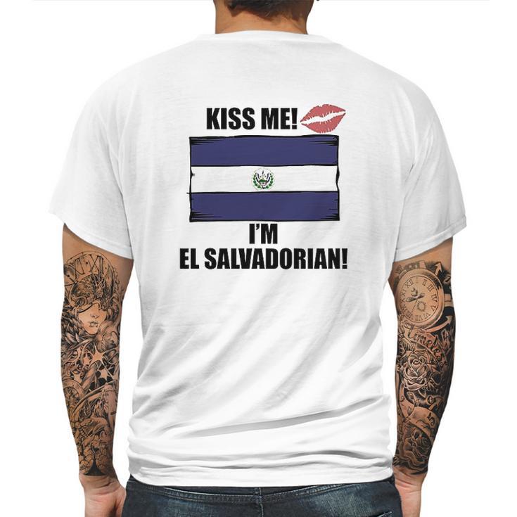 Kiss Me Im El Salvadorian Cute El Salvador Flag Mens Back Print T-shirt