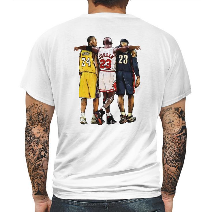 Kobe Jordan James The Greatest Of All Time Mens Back Print T-shirt