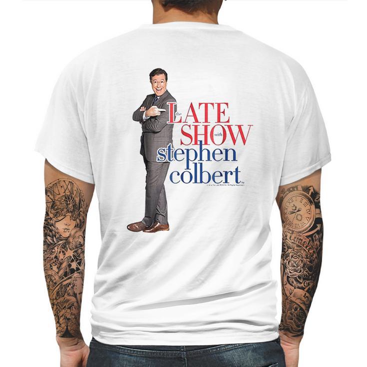 The Late Show With Stephen Colbert Portrait Graphic Mens Back Print T-shirt