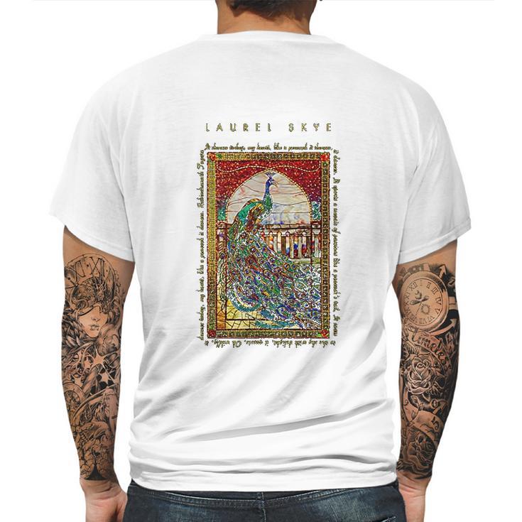 Laurel Skye Peacock Mosaic Art Mens Back Print T-shirt