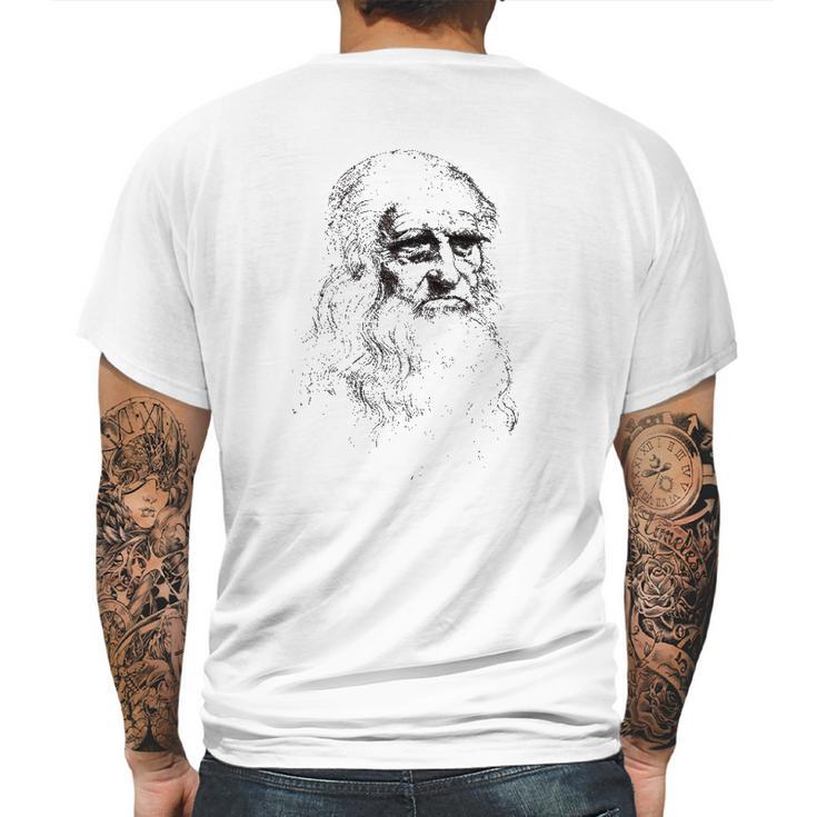 Leonardo Da Vinci Portrait Art Mens Back Print T-shirt