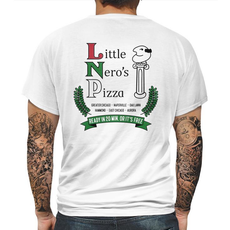 Little Neros Pizza White Tee T-Shirt Mens Back Print T-shirt